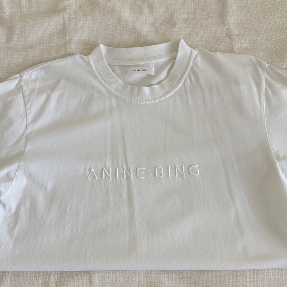 Anine Bing Lili Tee in Tonal White, M